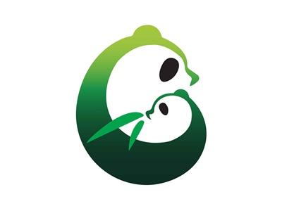 竹叶熊猫图形